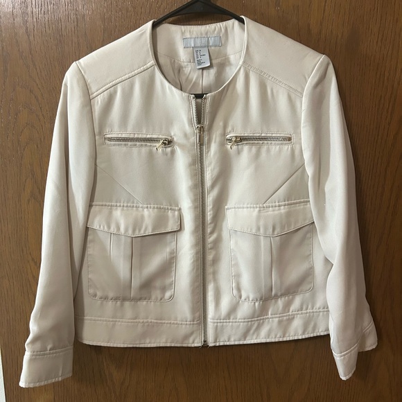 H&M Jackets & Blazers - H&M Off-White Blazer with Zipper Accents